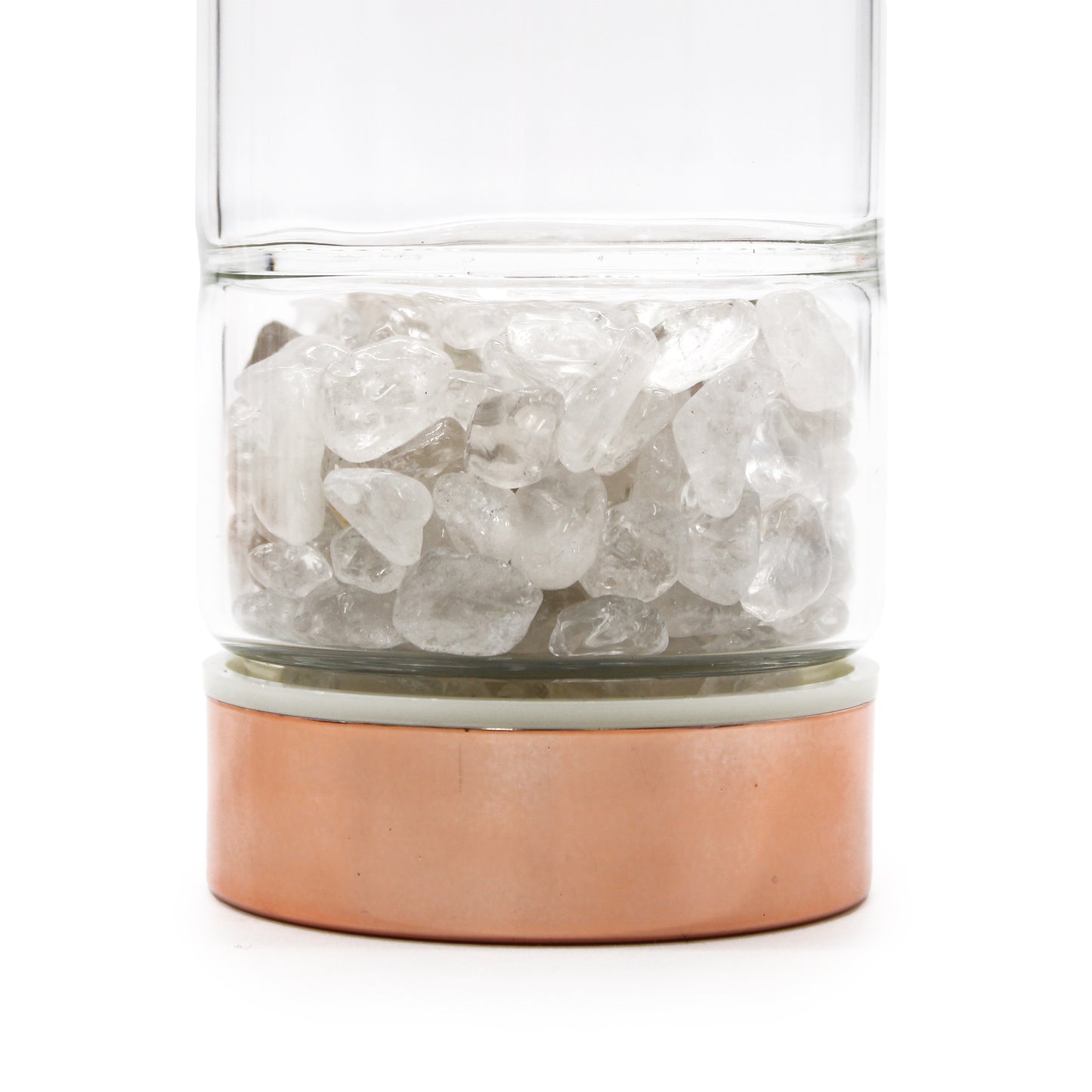 Botella infusora de té de cristal - Oro rosa - Cuarzo de roca
