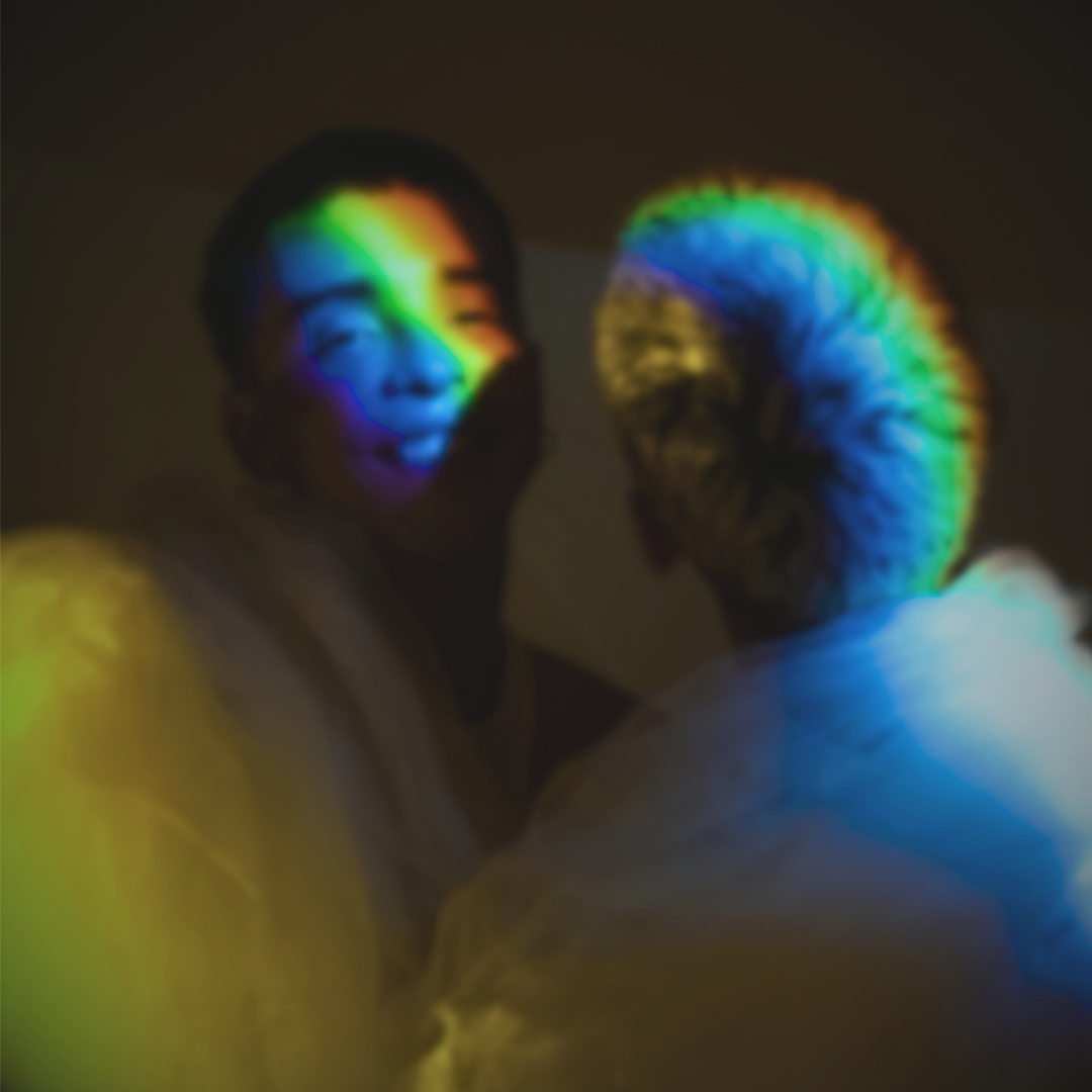 Queer history portrait with rainbow light, Priestess® Press