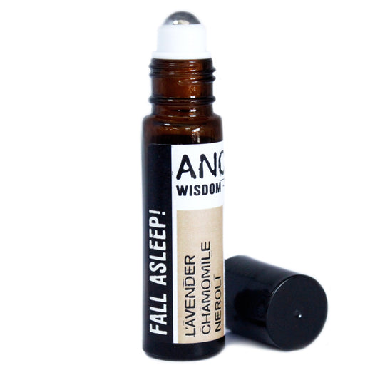 Lavender sleep essential oil roll-on with chamomile and neroli for deep relaxation.