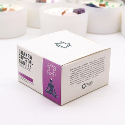 Product label of Crown Chakra Candle for spiritual awakening and Sahasrara energy work