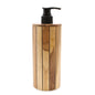 Round Teakwood Soap Dispenser – Minimalist Wooden Bathroom Accessory for Plastic-Free Living