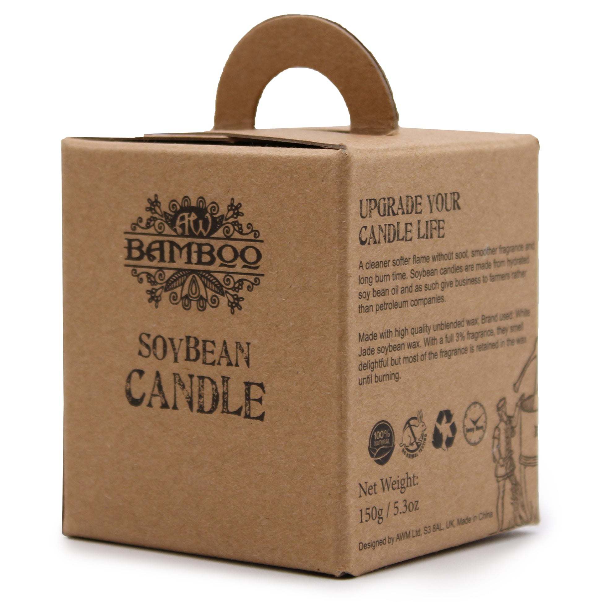Eco-conscious packaging of Pomegranate & Orange candle in thick recycled glass—designed for clean living and bold scenting