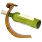 shaped wooden wine holder with a central hole, eco-resin finish side view