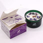 The Moon crystal candle with Amethyst and lavender flowers for intuition, serenity, and spiritual reflection
