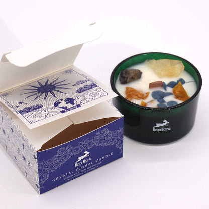 The Sun crystal candle with Citrine and Sodalite for joy, clarity, and radiant energy rituals