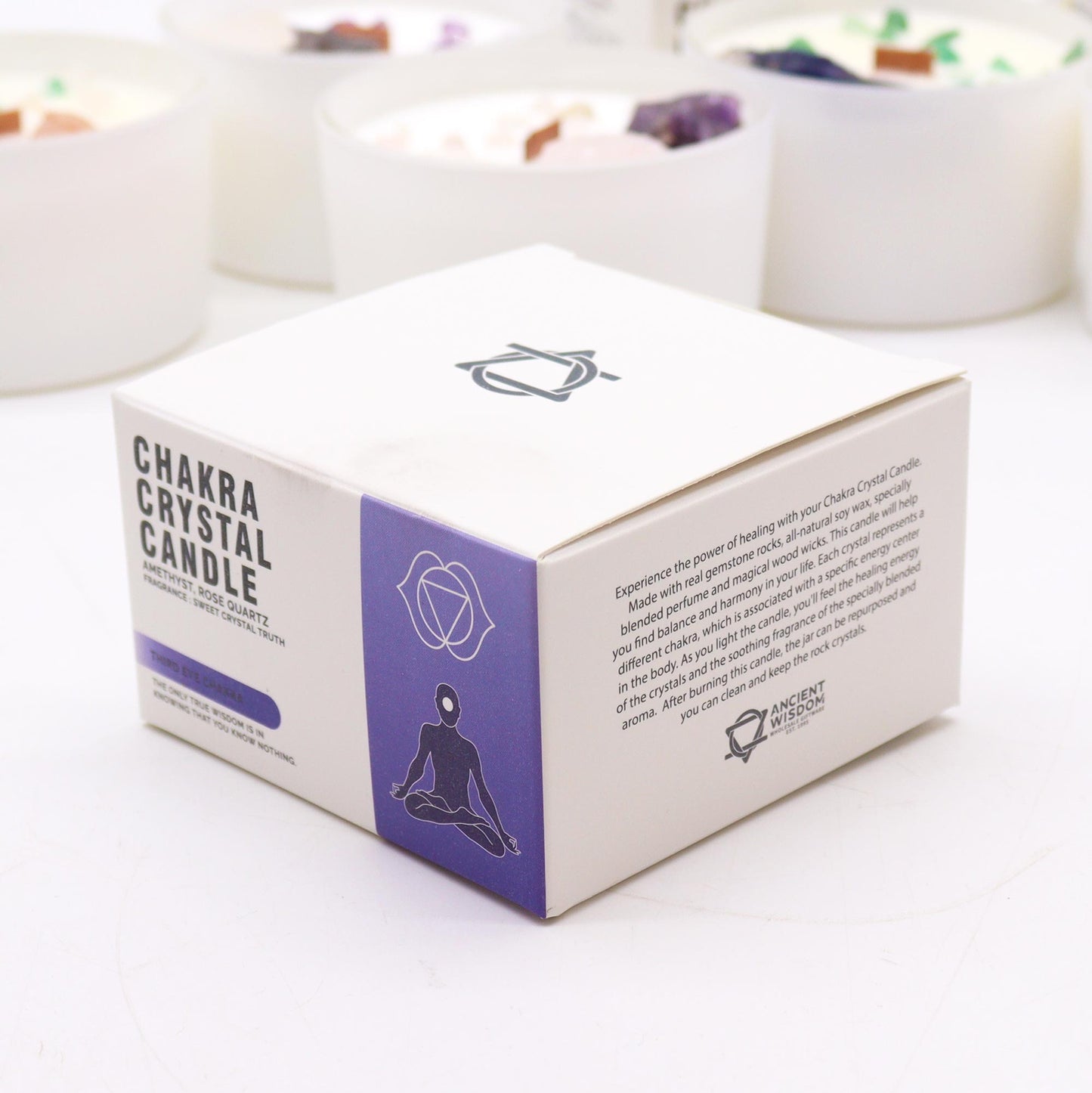 Label of Third Eye Chakra Candle designed for visioning, intuition, and spiritual awakening rituals