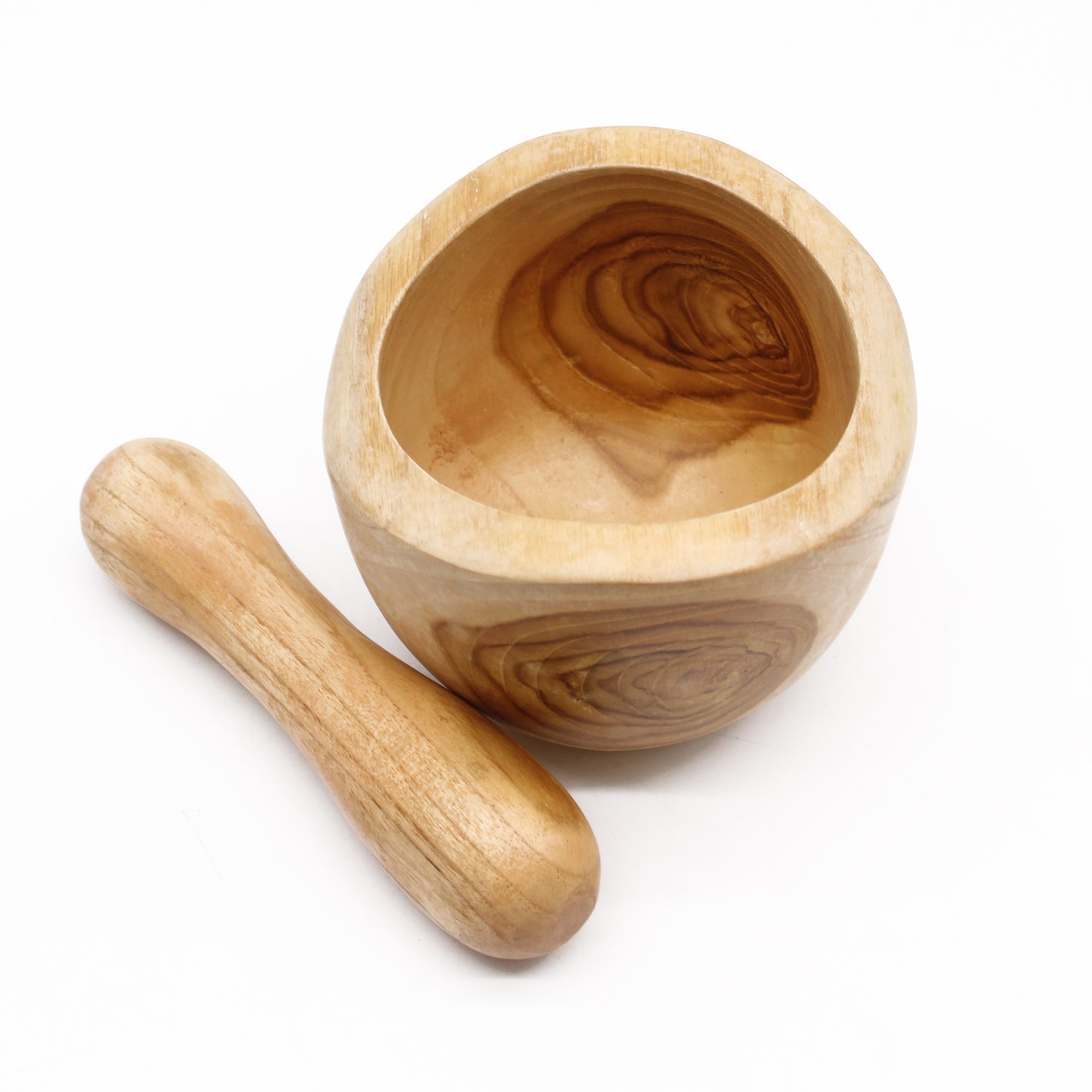 Medium Teak Pestle & Mortar – Wooden Herb Grinder for Everyday Cooking Rituals