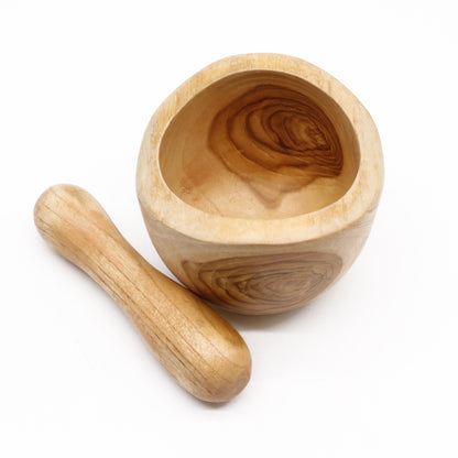 Medium Teak Pestle & Mortar – Wooden Herb Grinder for Everyday Cooking Rituals