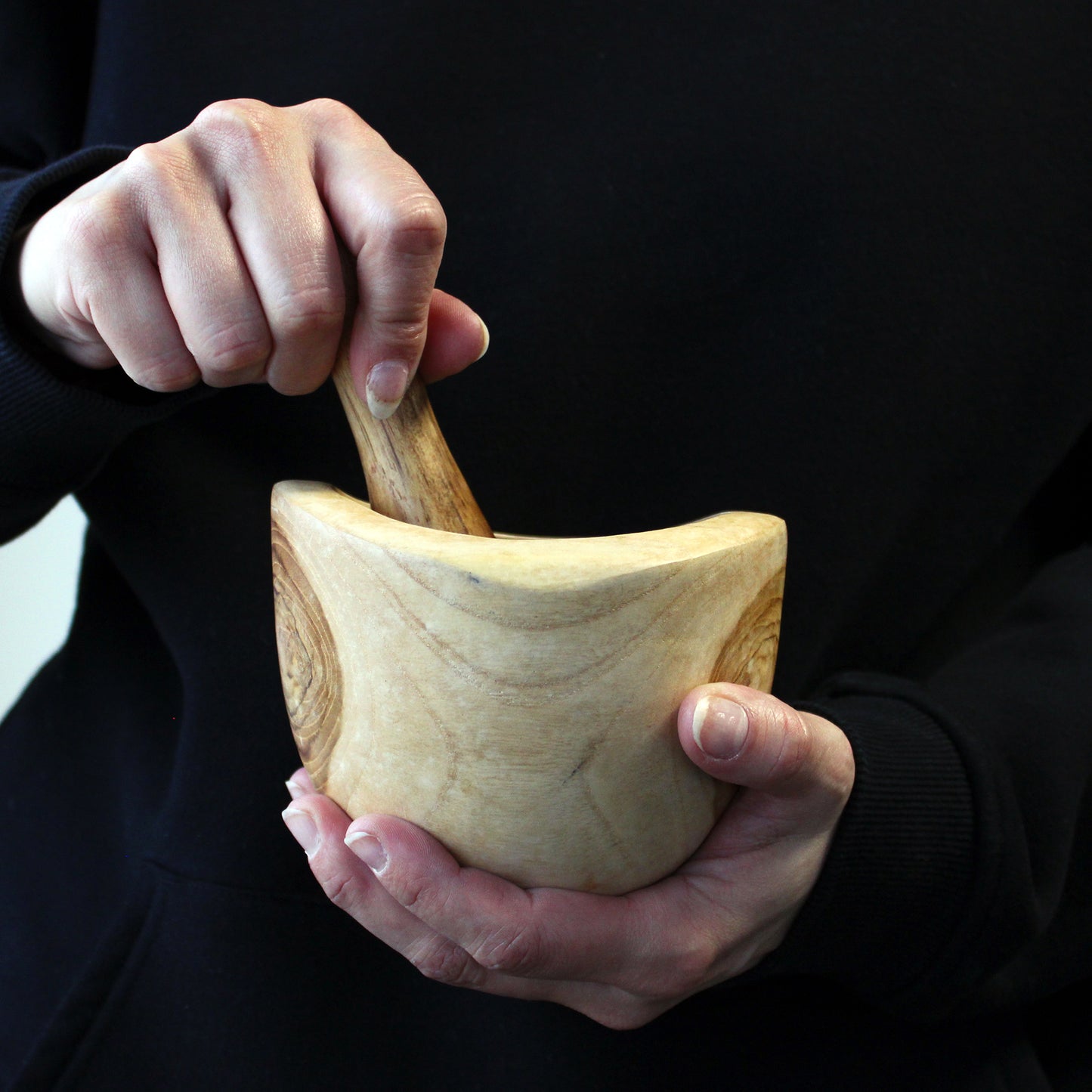 Medium Teak Pestle & Mortar – Wooden Herb Grinder for Everyday Cooking Rituals